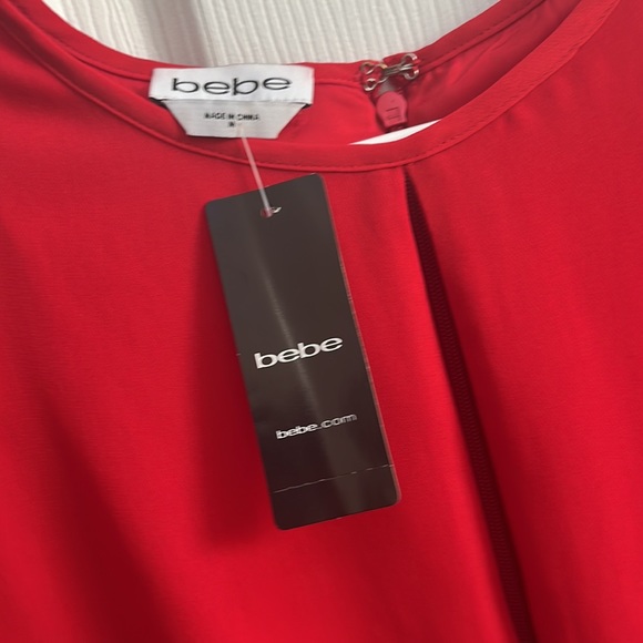 Bebe Blouse Vera cascading sleeve keyhole top Goji berry size medium new w/ tags - Picture 13 of 13